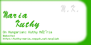 maria kuthy business card